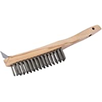Draper 36176 310 mm 4 Fila resistente cepillo metálico de púas con rasqueta